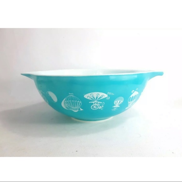 Pyrex Other - Vintage Pyrex Cinderella Hot Air Balloon Moon Bowl Ovenware Turquoise #444 4 qt